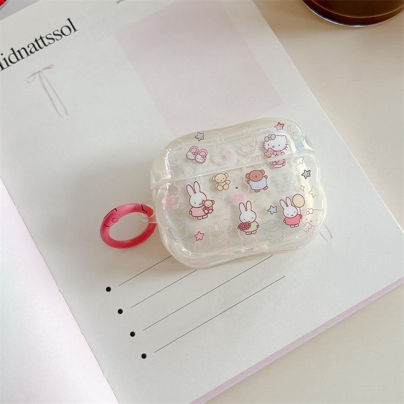 Cartoon cute balloon rabbit cat for AirPods 1 /pro1 earphone protective case cover two or three generations of new models