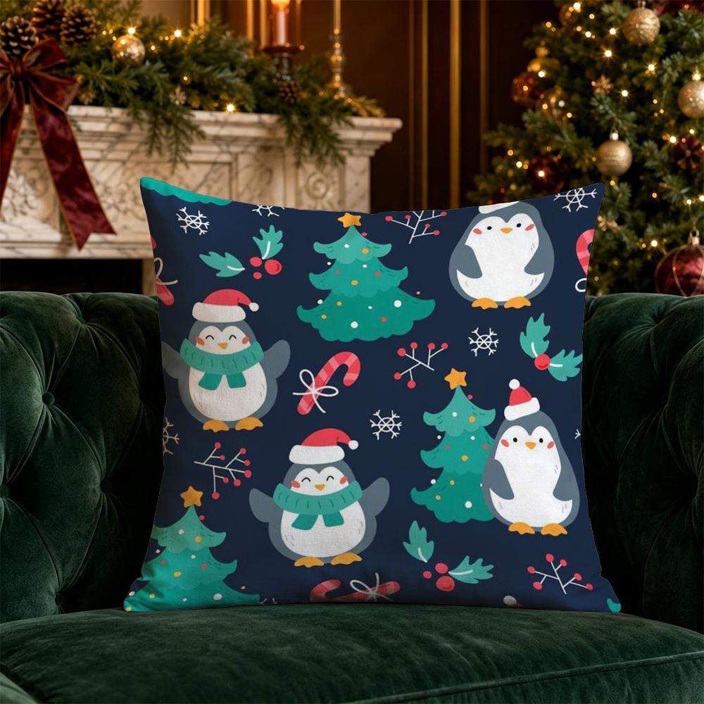 Christmas Cute Throw Pillow Covers Pattern Cushion Cover Suitable for Sofa Bedroom Car Pillow Cover