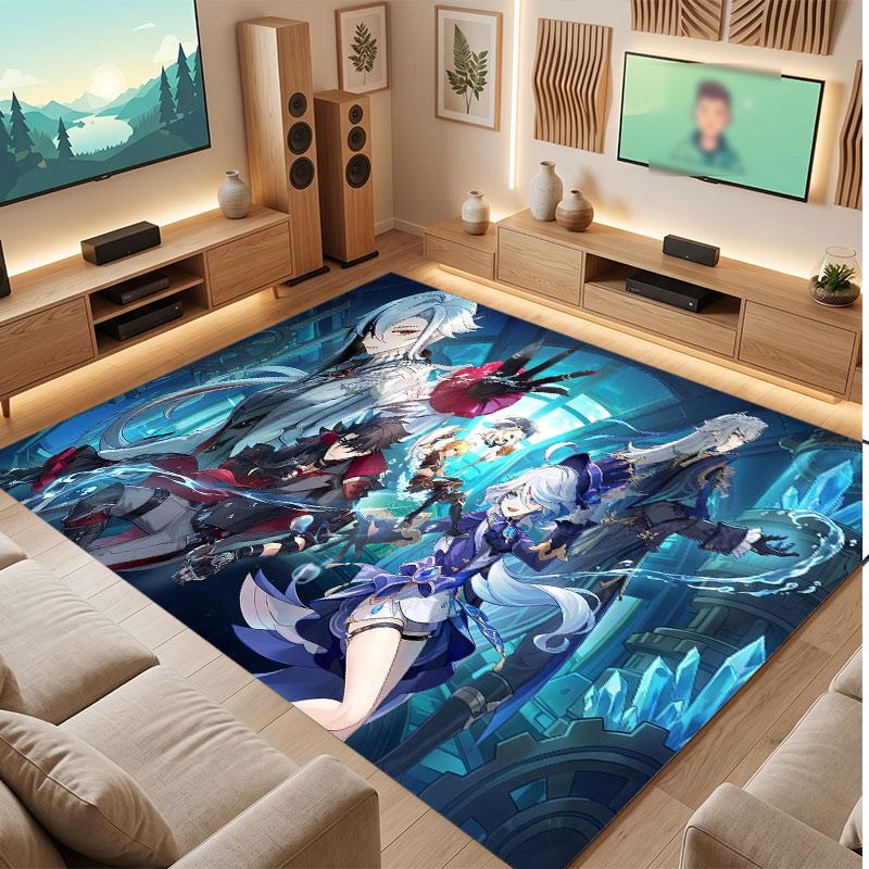 Genshin Impact Rug Soft Thick Non Slip Floor Carpet for Bedroom Living Room Home Decor