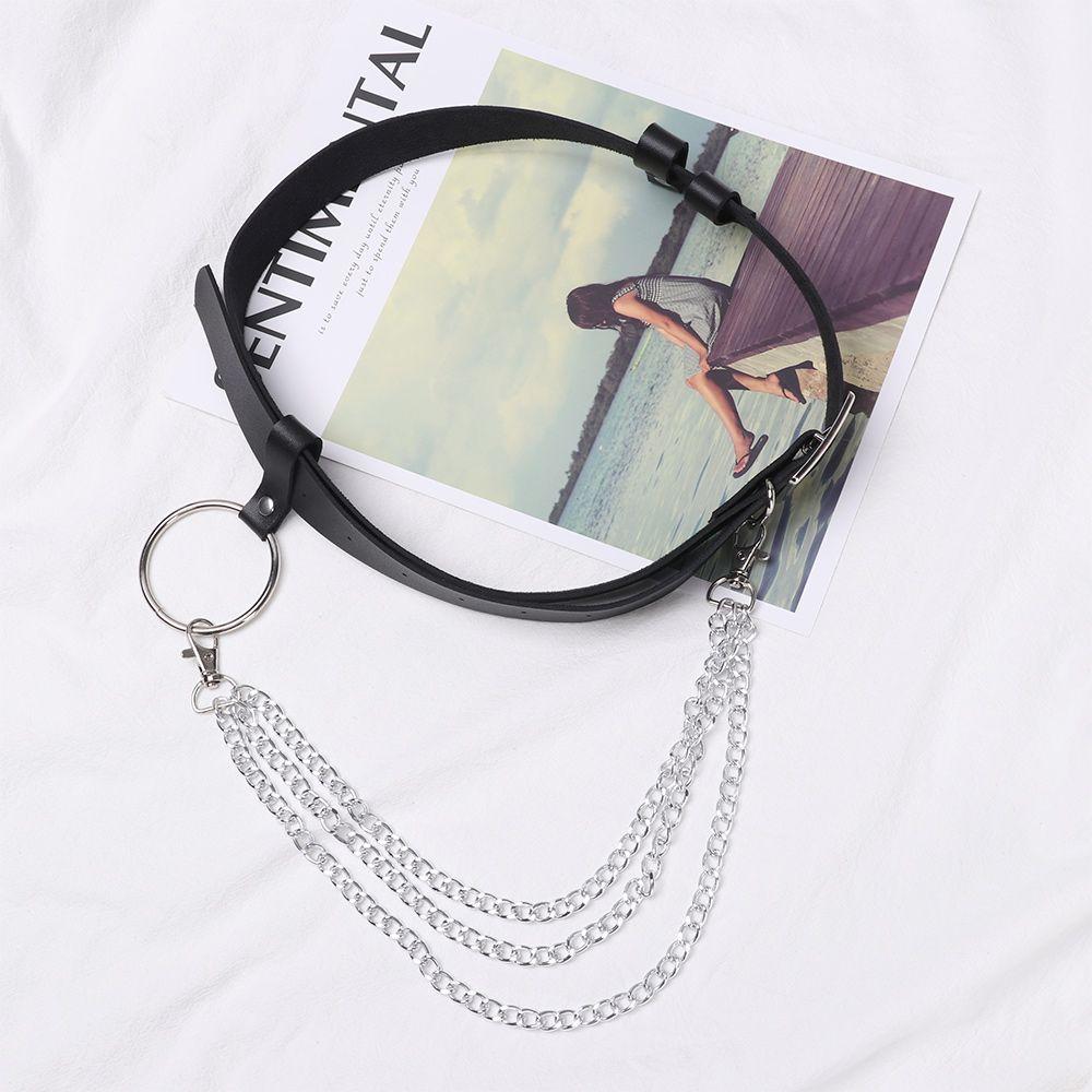 Pu Leather Hip Hop Rock Punk Body Jewelry Waist Chain Tassel Belt Belly Necklace