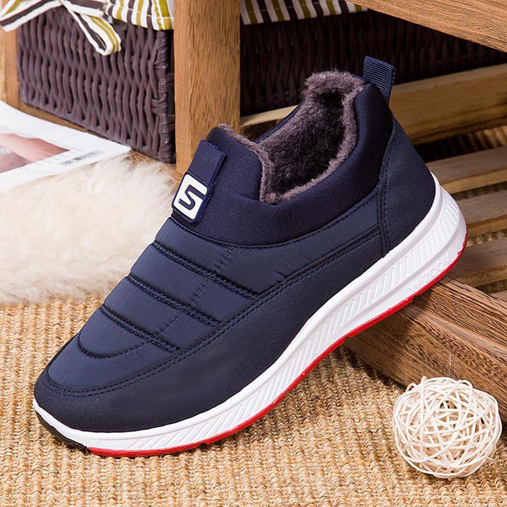 Freizeitschuhe Winterstiefel Herren und Damen Mode Warme rutschfeste runde Zehen Kurze Knöchelschuhe Baumwolle