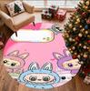 Labubu Pattern Round Rug, Indoor/Outdoor Mat, for Picnic, Gameroom, Bedroom, Office, Living Room, Home Decor Carpet, Birthday Gift