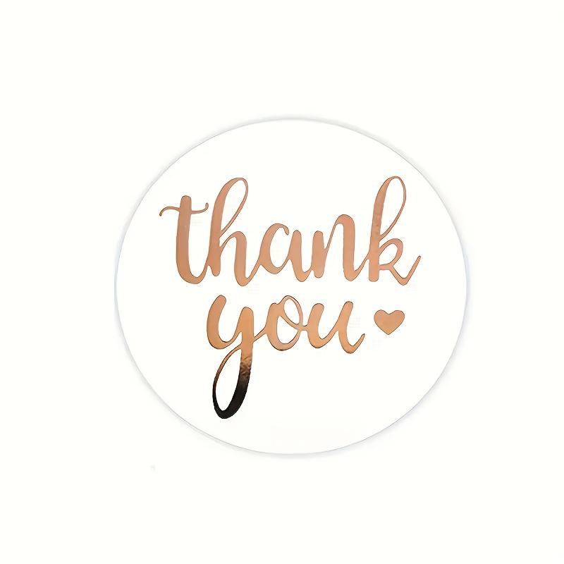 Golden Foil Wedding Thank-you Stickers - White Paper Labels for Gift Packaging