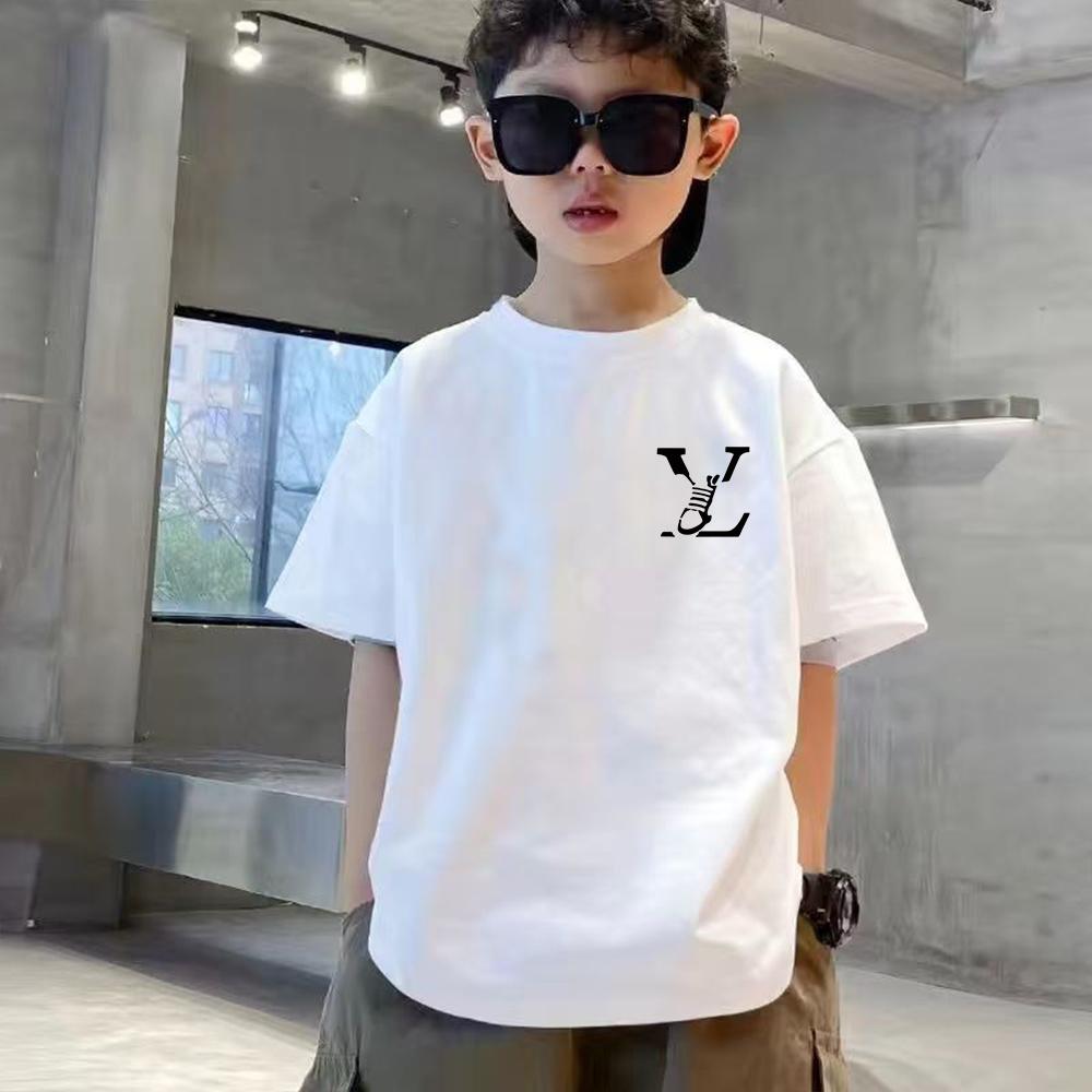 Sommer Luxusmarke Buchstaben Grafik Kinder T-Shirt Baby Junge Mädchen Kleidung Sport Kurzarm Baumwolle Kinder Mode