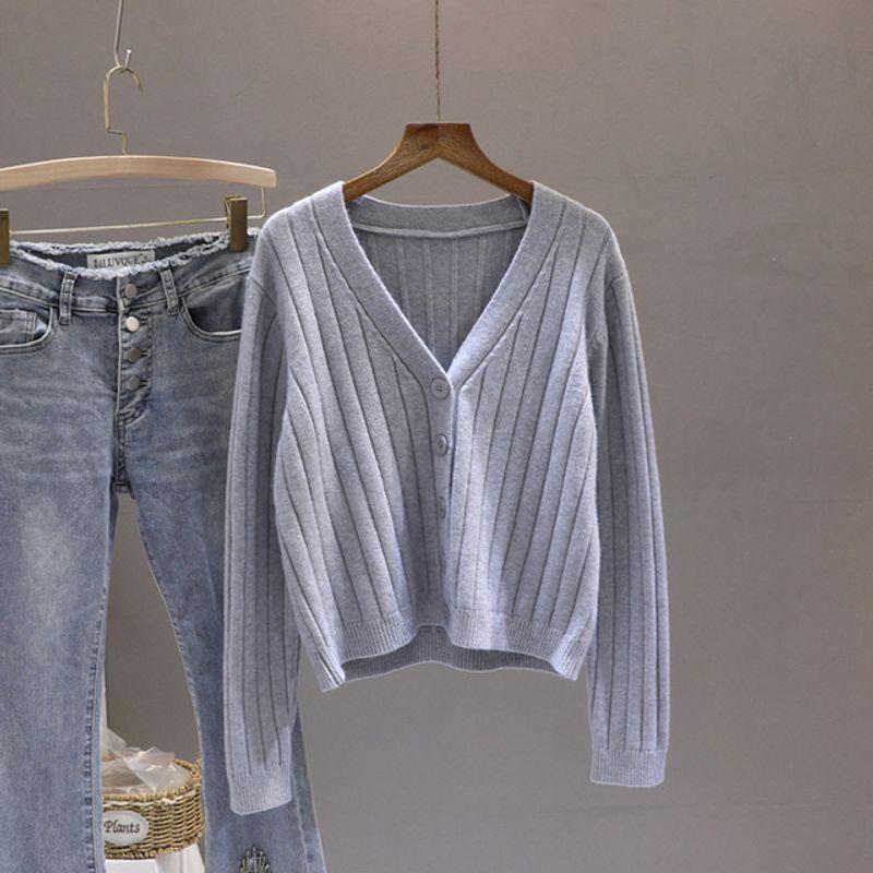 V-neck Loose and Short Cardigan Coat V-neck Loose Short Cardigan Coat Women