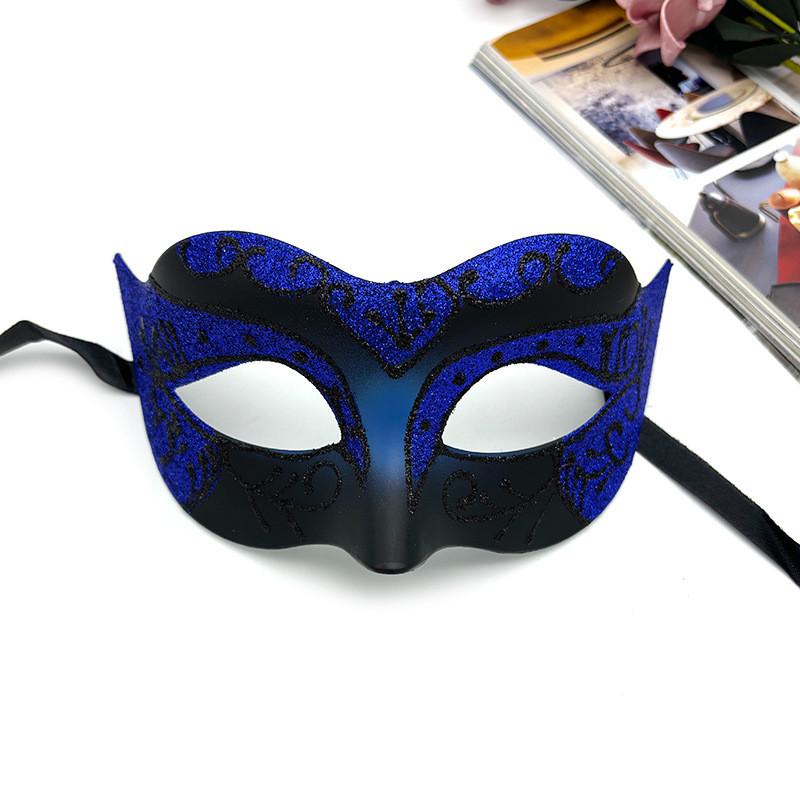 Halloweenmask med plastdesign i halvt ansikte för cosplay och kostymfester