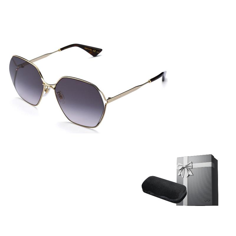 GUCCI sunglasses Gold frame gradient grey lenses Sunglasses women's style