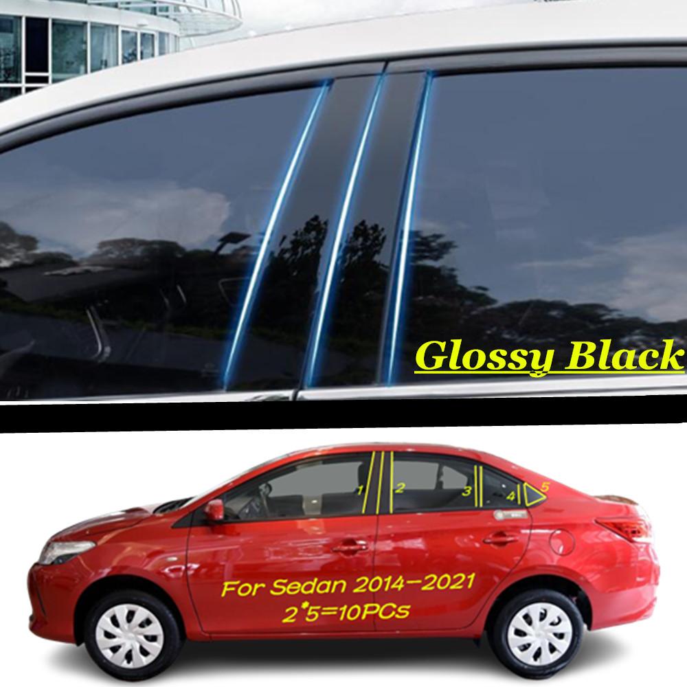 For Toyota Vios/Yaris L/FS 2005-2014- Car PC Material Pillar Post Cover Door Trim Window Molding Sticker Plate Accessories