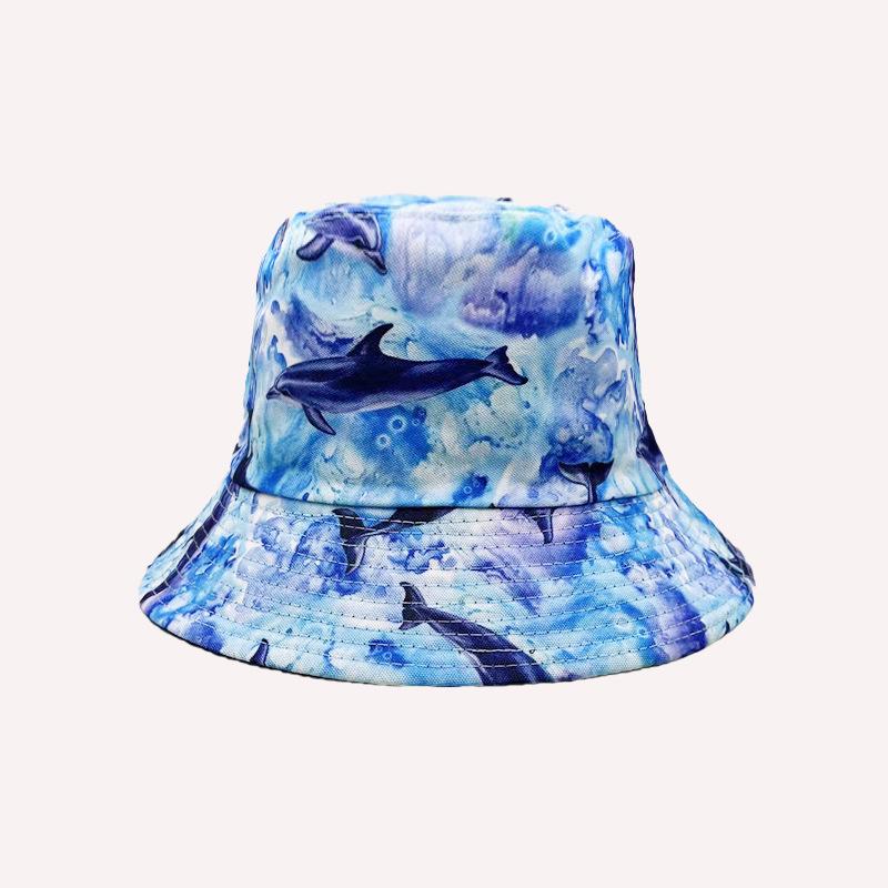 Hot-selling Personalized Digital Printing Bucket Hat European and American Fashion Short Brim Sunshade Basin Hat Spot