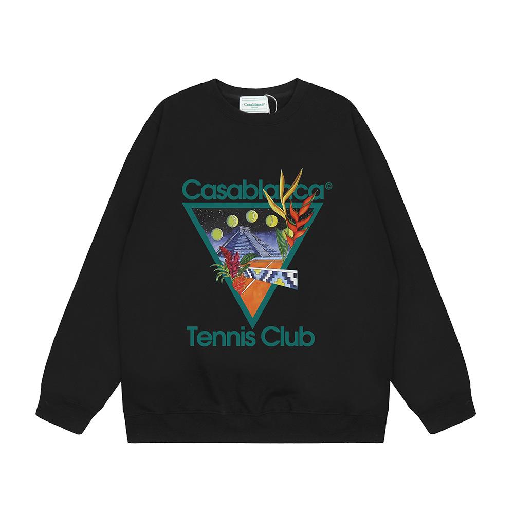 Grenzüberschreitende trendige Marke Casablanca Casablanca Buchstabe gemaltes Print 380g Herren- und Damen- Rundhals-Pullover