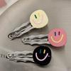 4Pcs Girl Hairpin Smile Face Pattern Stable Clamping Force Smooth Metal Edge Hair Clips Side Bang Hair Accessories