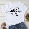 Summer Tshirts Cartoon T shirt women Kawaii Panda Yoga Print Cute Women tee-shirt Short Sleeve Tee Ladies Casual Tops T-shirt