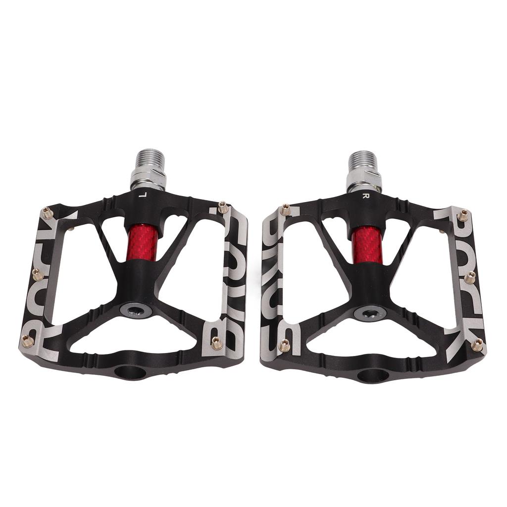 1 Pair Bike Pedals Aluminum Alloy Black Hollowed Non Slip Mountain Road Bicycle Accessories