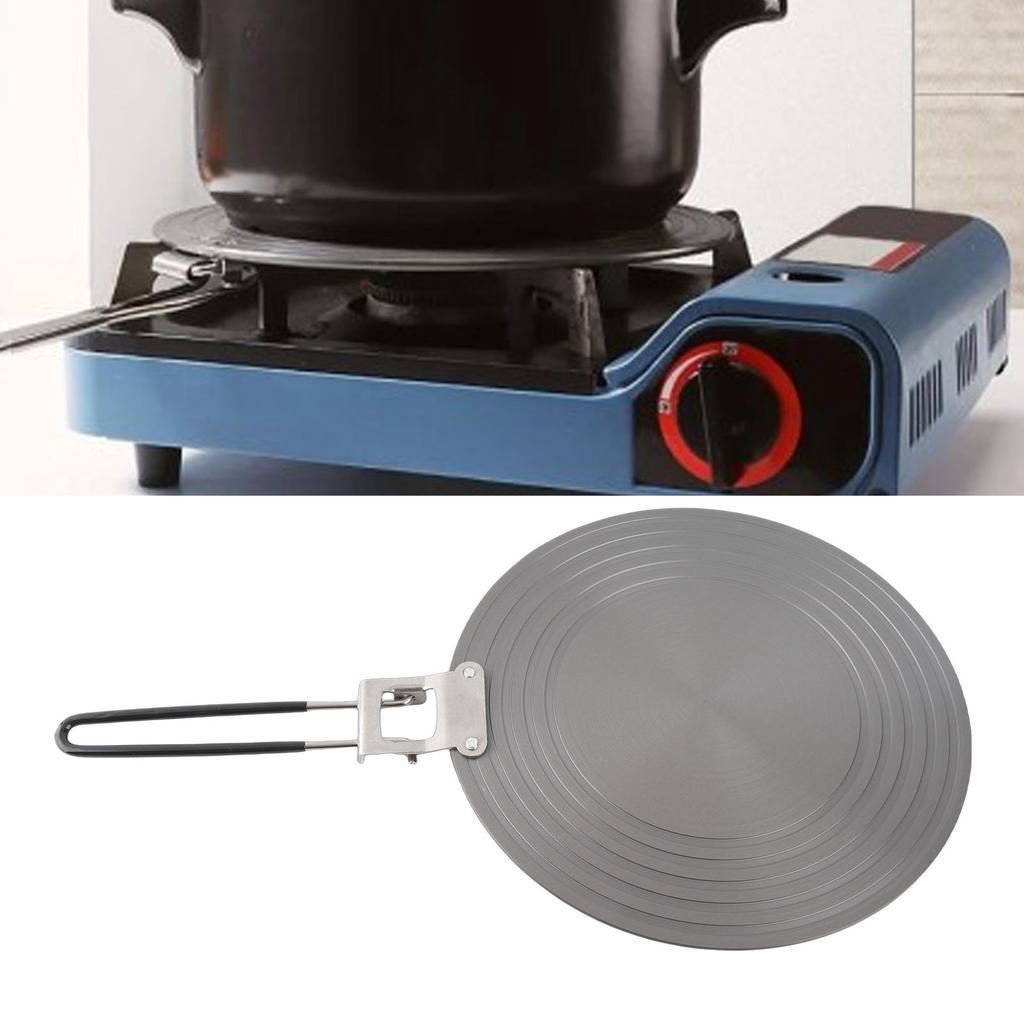 Ht Conduction Plate Aluminum Alloy Stove Top Ht Diffuser Reducer Flame Guard Simmer Plate with Detachable Handle for Kitchen