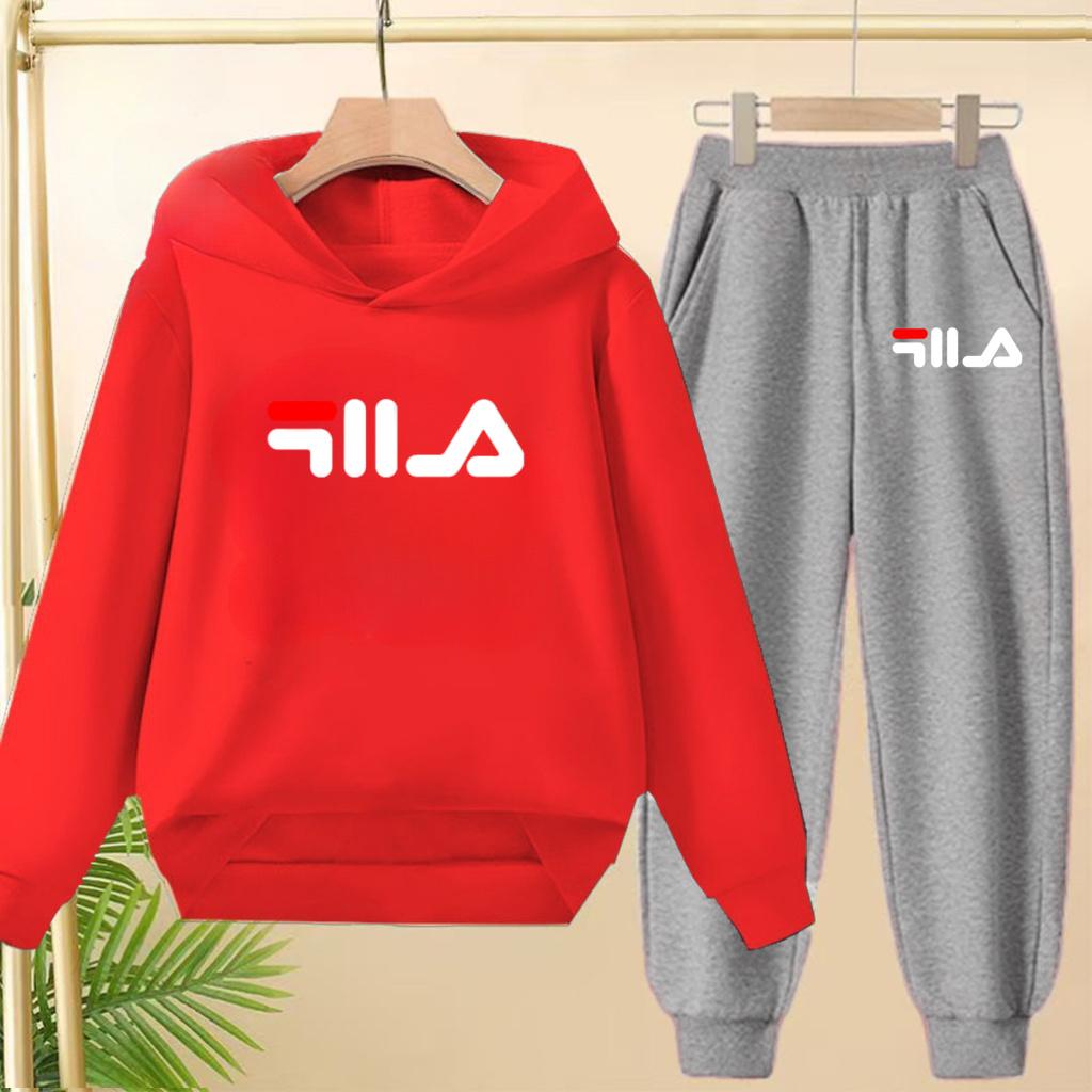 Children's Pullover Pink Coat Hoodie Sweatshirt Top + Pants Boys Girls Toddler 3-12Yrs Clothes Casual Sports Jogging Fashion Set