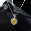 New S925 Silver Fat Square Surrounding Women's Necklace Pendant Light Luxury Exquisite Fashion High Quality Proposal Jewelry