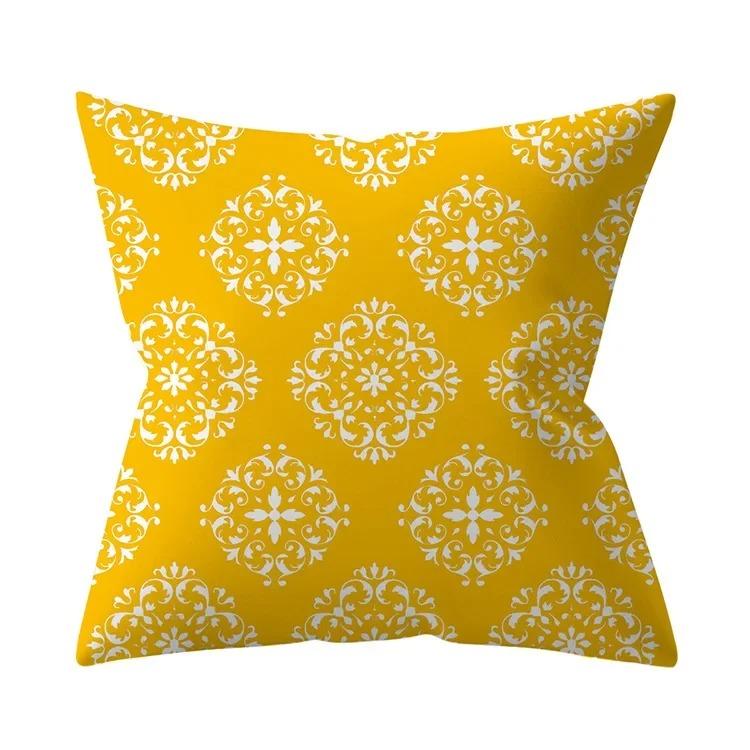 Home Decor Vibrant Yellow Patterns Pillow Covers Set Pattern Cushion Cover Suitable for Sofa Bedroom Car Pillow Cover