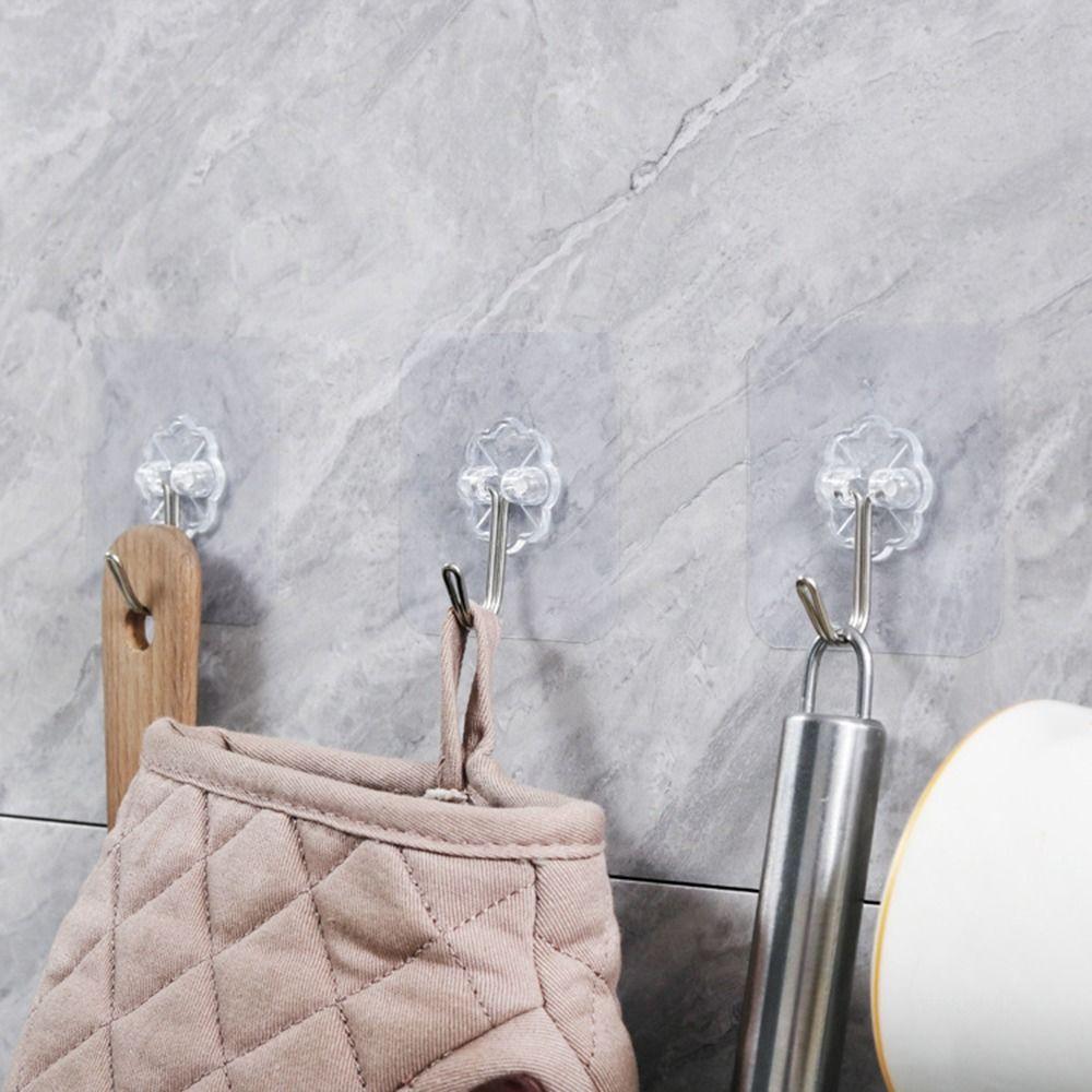 1/5/10Pcs New Home Bathroom Sucker Sticky Non Trace Hooks Wall Hanger