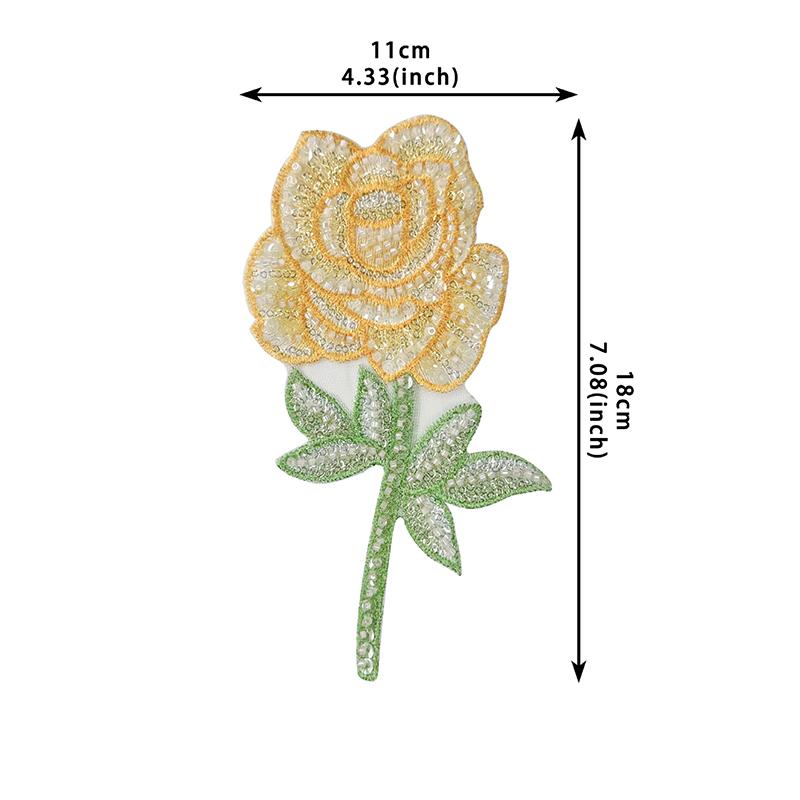 1Pc Garment Accessories Fashion Flower Applique Fabric Sticker Dress Embroidered Sewing DIY Stickers Cheongsam Patch 3D Peony