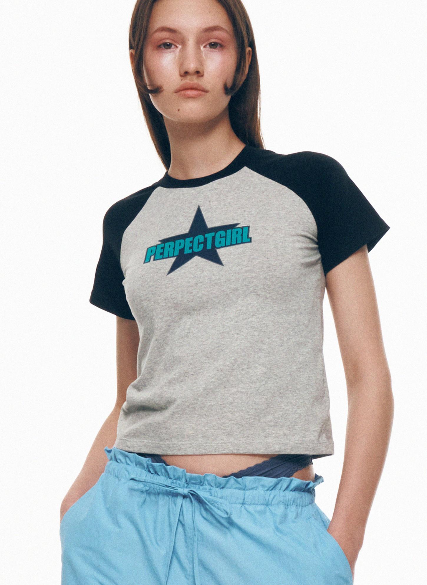Kasel Mix Raglan T-Shirt [Melange Grey] Melange Gray/Free