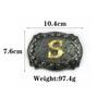 Men's Retro Matte Leather Belt with Two-Tone Letter S Buckle - Suitable for Jeans In All Seasons