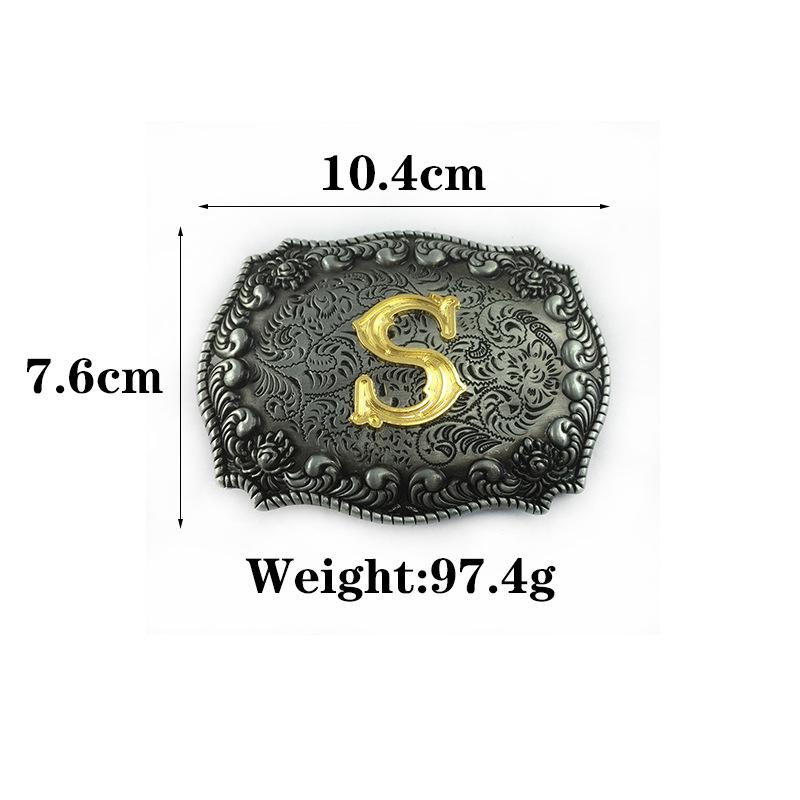 Men's Retro Matte Leather Belt with Two-Tone Letter S Buckle - Suitable for Jeans In All Seasons