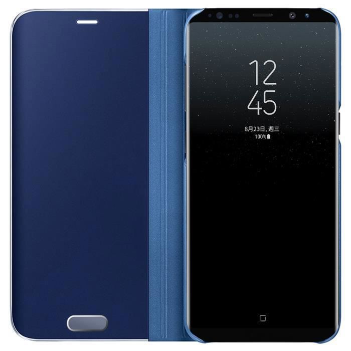 Pouzdro - samsung - galaxy note 8 - smart cover - nárazuvzdorné - zrcadlové - ohebné - modré