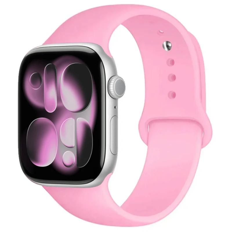 For Watch Bands 46mm 42mm 45mm 44mm 40mm Silicone Sport Bracelet Iwatch Series 11 10 - 8 7 6 5 4 SE 9 Ultra 3/2 49mm Strap