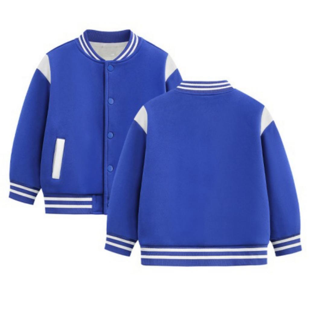 Kids Boys Girls Baseball Jacket Cardigan, Color Button Down Casual Outerwear for Spring and Fall