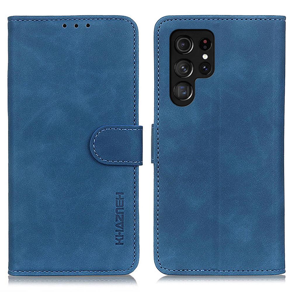 KHAZNEH Für Samsung Galaxy S25 Ultra Hülle Retro PU Leder Brieftasche Ständer Handyhülle