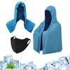Hooded Cape with Cooling Cap Heatstroke UV Fiber Material Easy Cooling by Simply Wetting with Water Secure Hook Included Prevents Falling Off