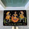 VIKAMA Mexican Dia De Los Muertos Entryway Mat Colorful Dancing Skeleton Cactus Floral Non?Slip Doormat Holiday Home Decoration