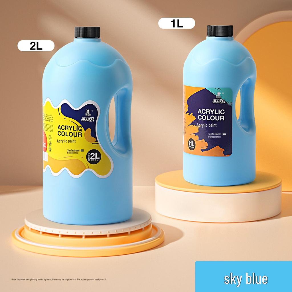 Acrylic Wall Paint - Waterproof, Fade-Resistant, Sun-Protected, White, 2L/1L Large Container for Art & DIY Projects