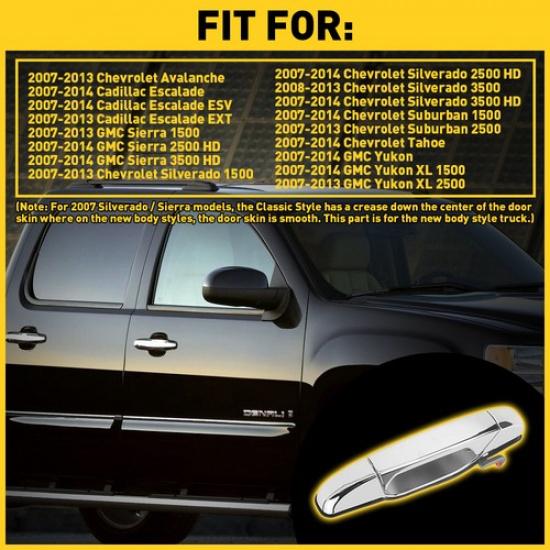 Outside Exterior Chrome Door Handle Right RH Front for Chevy GMC Pickup Truck US