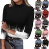 Dame T-skjorte Slim Fit Mote Casual Gradienttrykk Rund hals Pullover 3/4 Ermetopp