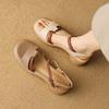 Fashion Waterproof Table High Heels Women's 2025 Summer New Apricot Thick Heel Small Temperament Open-toed Roman Sandals