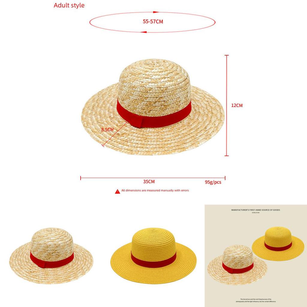 One Piece Luffy Summer Straw Hat For Sun Protection With Vintage Style For Family Beach Days