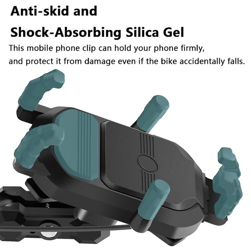 Motorcycle Phone Holder 15W Wireless Charger Fast Charging Shockproof Anti Theft Handlebar Phone Bracket Bike Cellphone Support