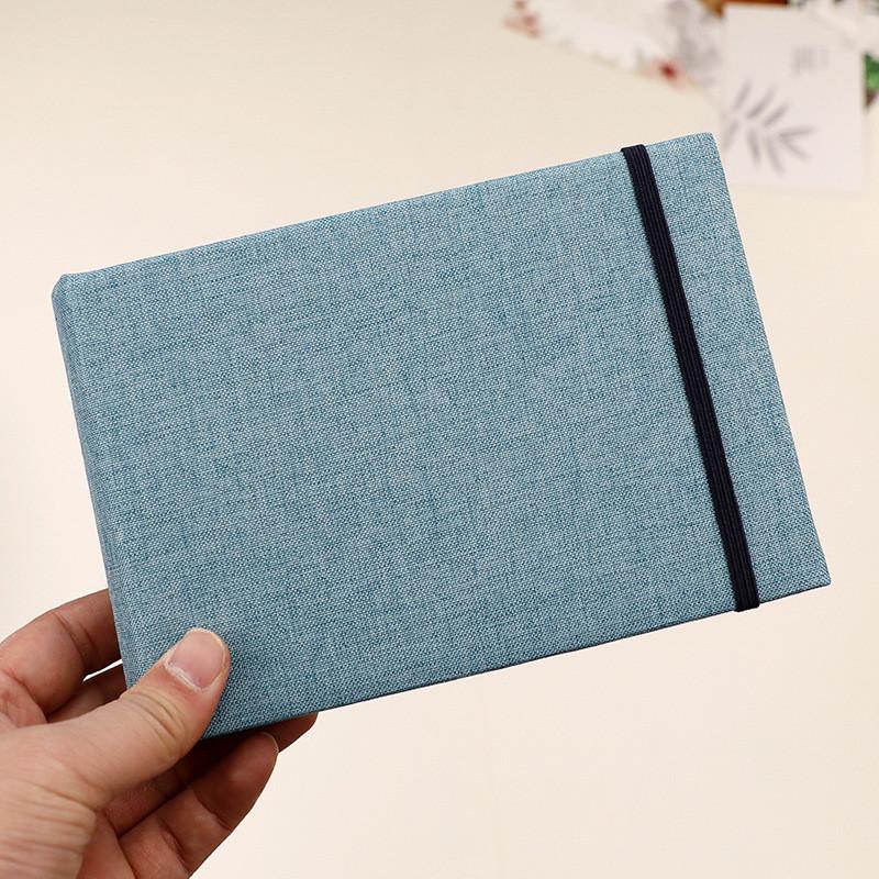 Flip Mini Book Album Portable Linen Cover Photo Album For Travel Storage Memory