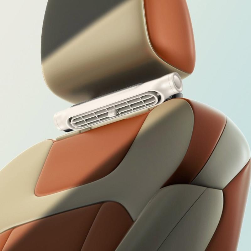 Car Back Cooling Fan Car Headrest Air Fan 3 Speeds Adjustable Quiet Ventilation Fan Car Interior Accessories