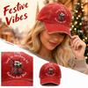 Unisex Christmas Red-Themed Digital Print Curved Baseball