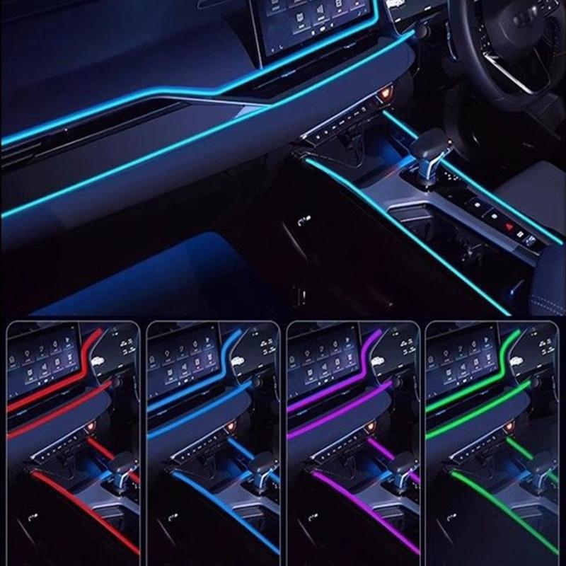 Flexible Cold Glow LED Car Ambient Lights Strips Easy Installation Energy Efficient Multicolor Mood Lighting for Driving