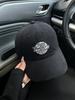 Vintage American trendy baseball cap  new autumn and winter female face small embroidery letter cap black gray