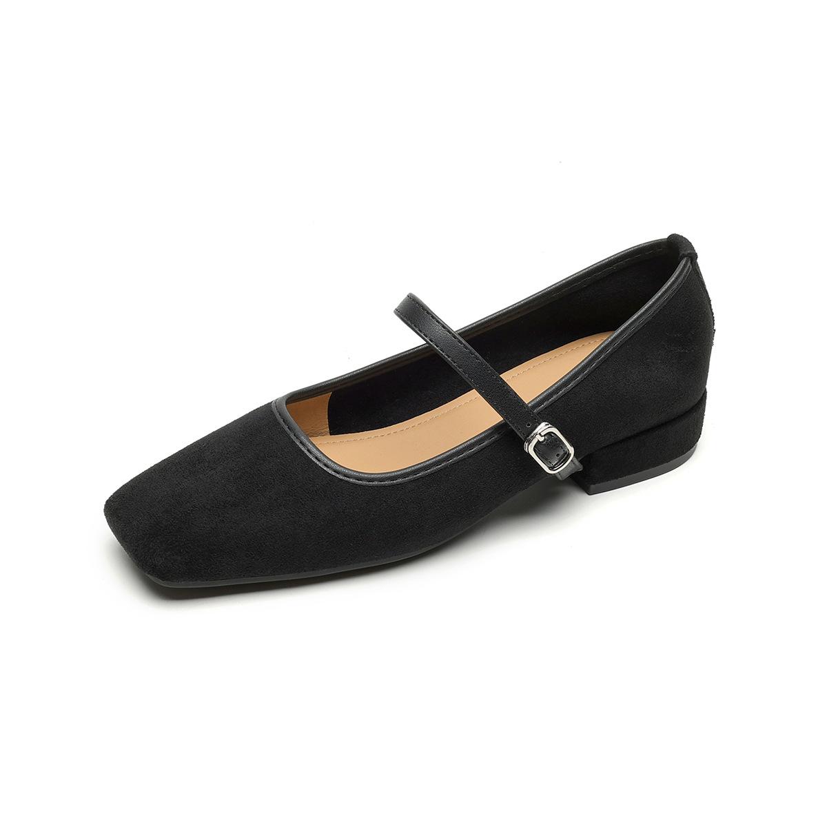 

Женские туфли Мэри Джейн на низком каблуке с ремешком на щиколотке, нескользящие, удобные, нарядные туфли для женщин, туфли Мэри Джейн с квадратным закрытым носком, повседневные, на толстом блочном каблуке 42 чёрный