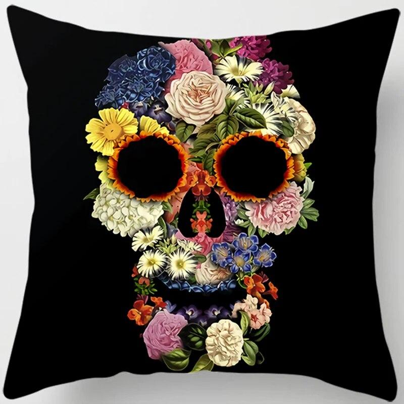 

Коллекция с принтом черепа и сердца, чехол для подушки, диван, офисная наволочка, украшение в виде персикового цвета, Радуга, домашний декор 40x40cm