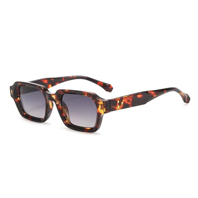 Modern European & American Square Frame Sunglasses - High-End Unisex Light Luxury & Retro Color Block Design