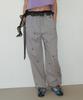 RONRON Star Embroidery Sweat Jogger Pants Gray
