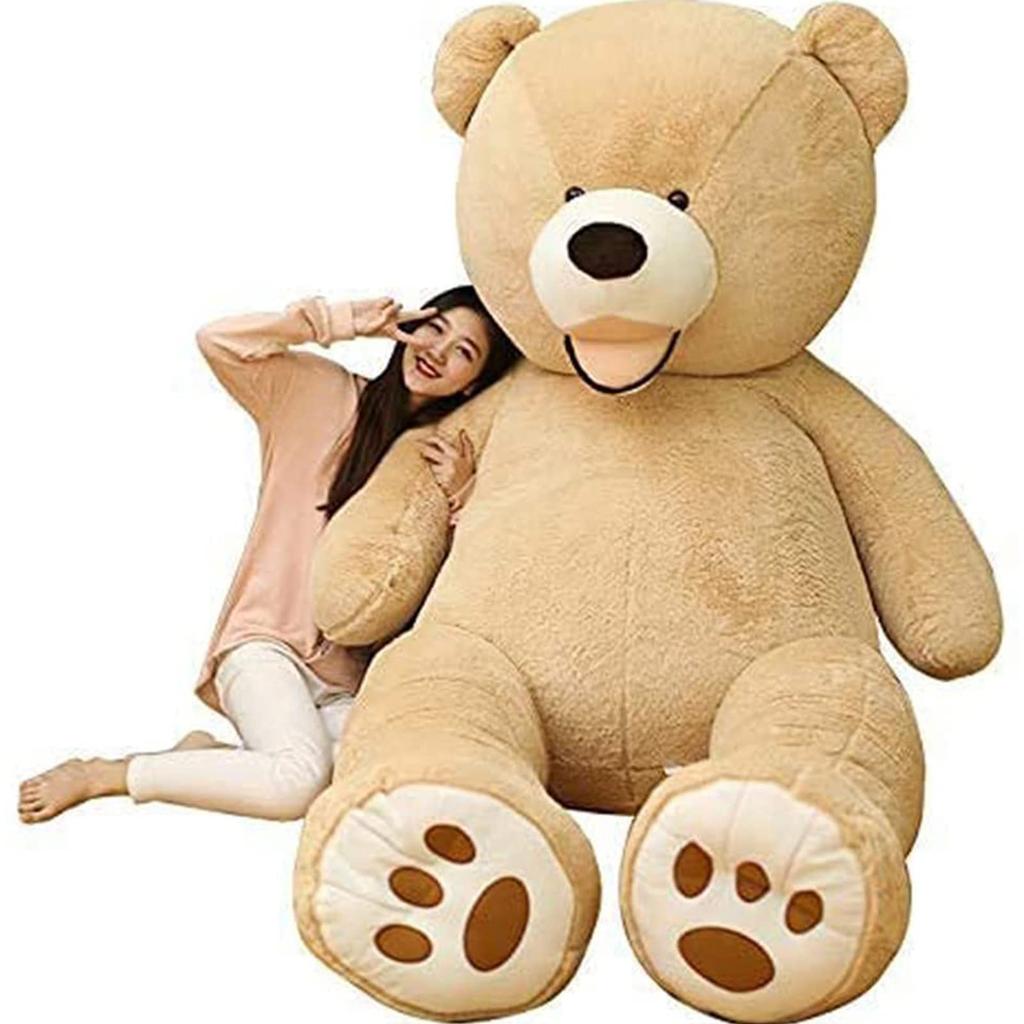 MIXUS Large Plush Plush Large Teddy Decoration Bear/Teddy Bear/Huggable Pillow/Giant Toy/Extra Bear/Gift/Celebration/Store (Light Brown, 100cm)