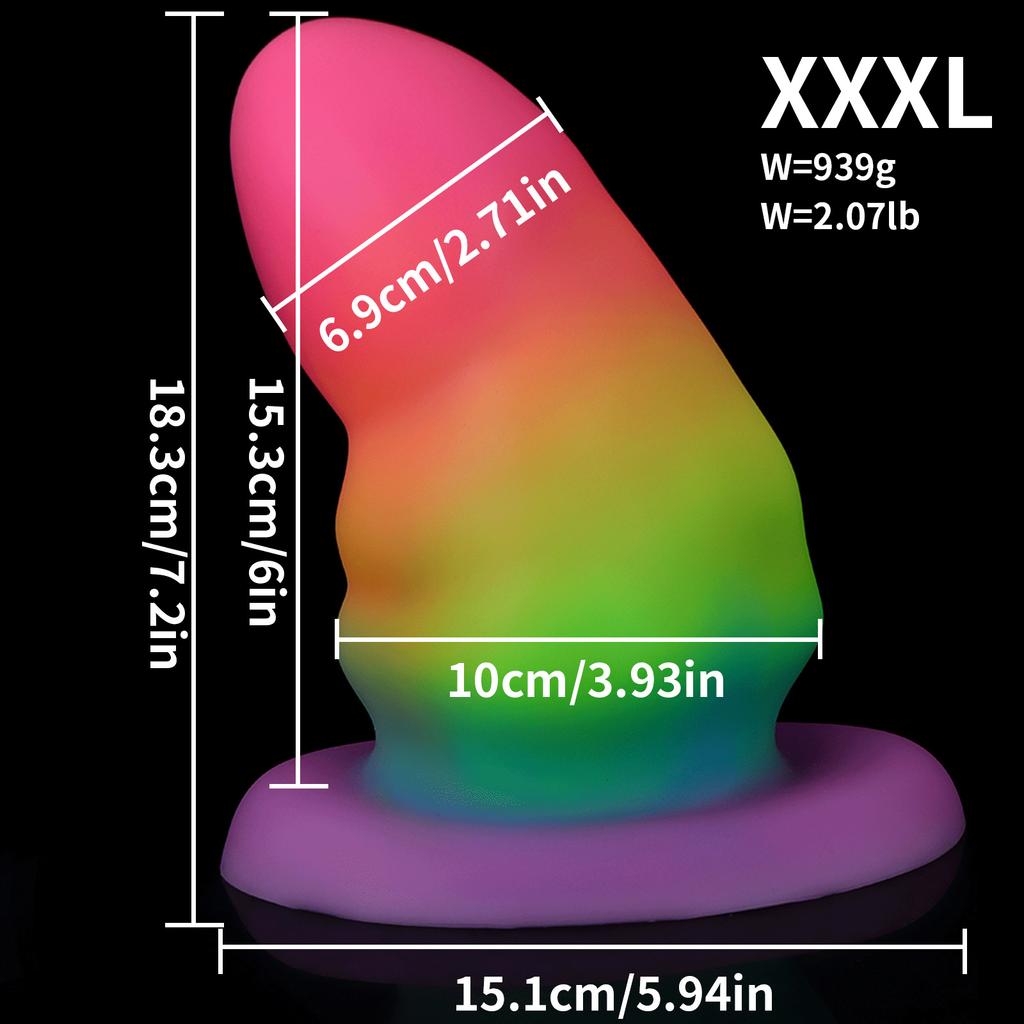 Colorful Mixed Color Shit Butt Plug Luminous Boxing Anal Anal Dilatation Device Liquid Silicone Soft Masturbation Sex Product