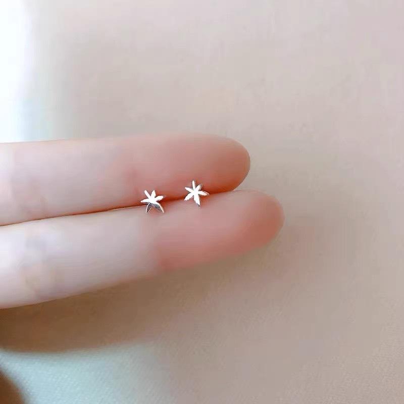 S925 Silver Stud Earrings Women's Ear Hole Earrings Niche Design Earbone Studs High-end Earrings